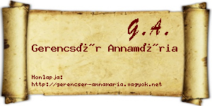 Gerencsér Annamária névjegykártya