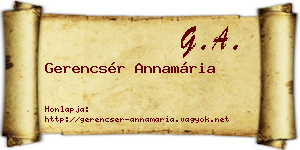 Gerencsér Annamária névjegykártya